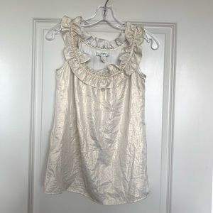 Ruffle Neck Shell Top